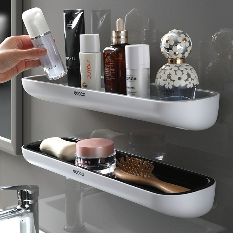 Ecoco ชั้นวางของในห้องน้ำ ไม่ต้องเจาะ มี2สีให้เลือก E1923