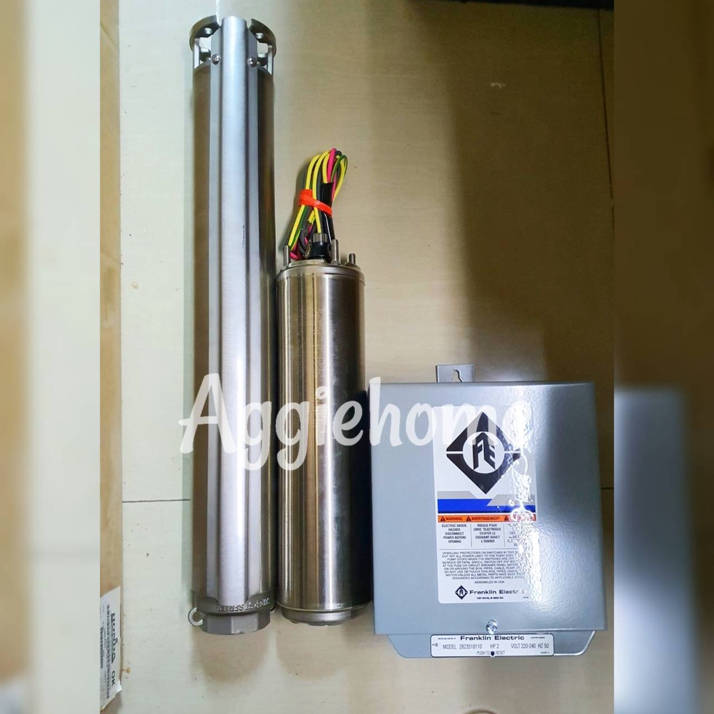 FRANKLIN ปั๊มบาดาล J-CLASS Electric รุ่น 100FA2S4 -PEXB 220V 2นิ้ว 2HP 12ใบ ป้ายฟ้า HEAD MAX 87 เมตร