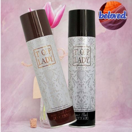 TOP LADY Black/Dark brown 100 ml สเปรย์ปิดผมขาว แท้จากญี่ปุ่น