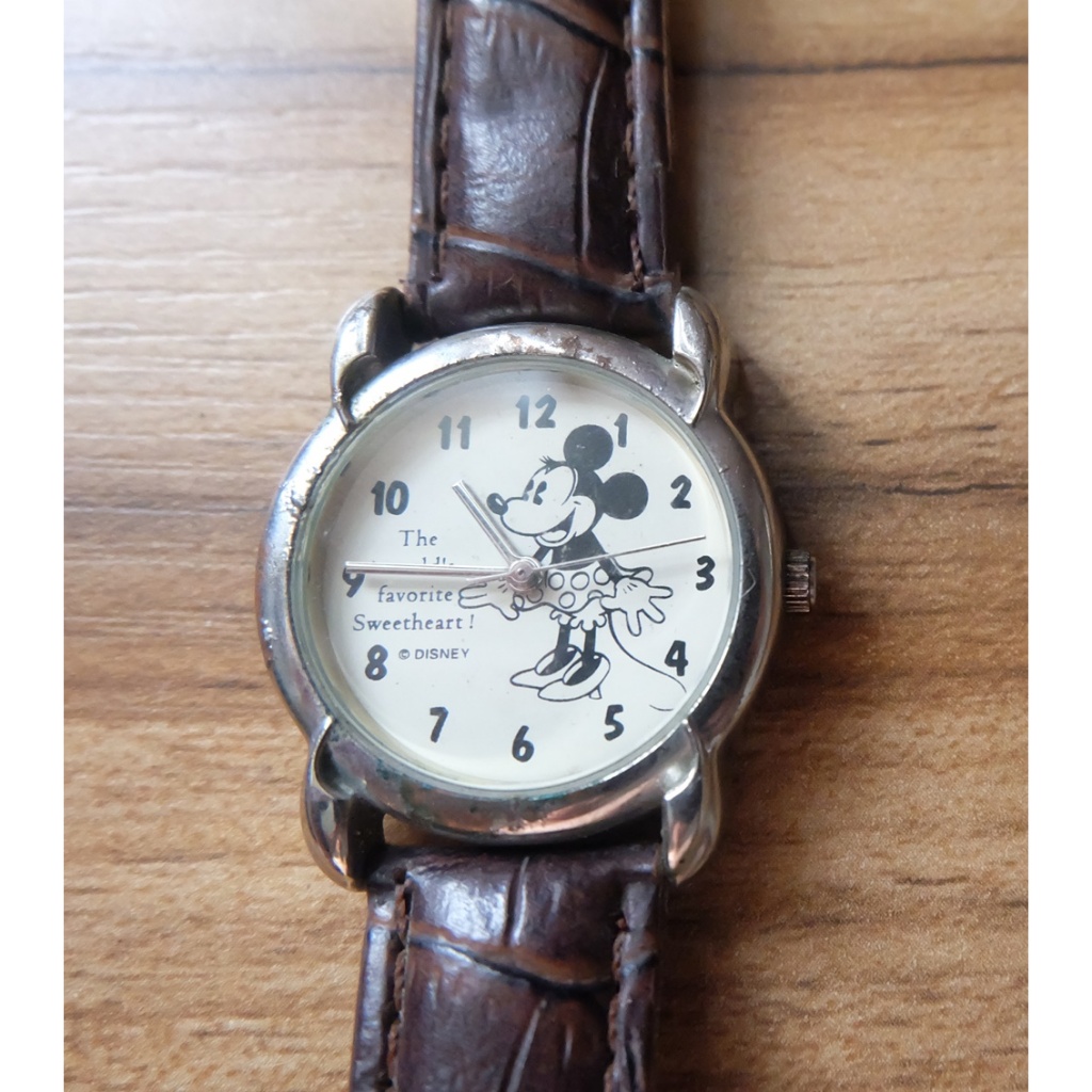 นาฬิกา Mickey Mouse Watch Size 28mm สีเงิน มือสอง ของแท้