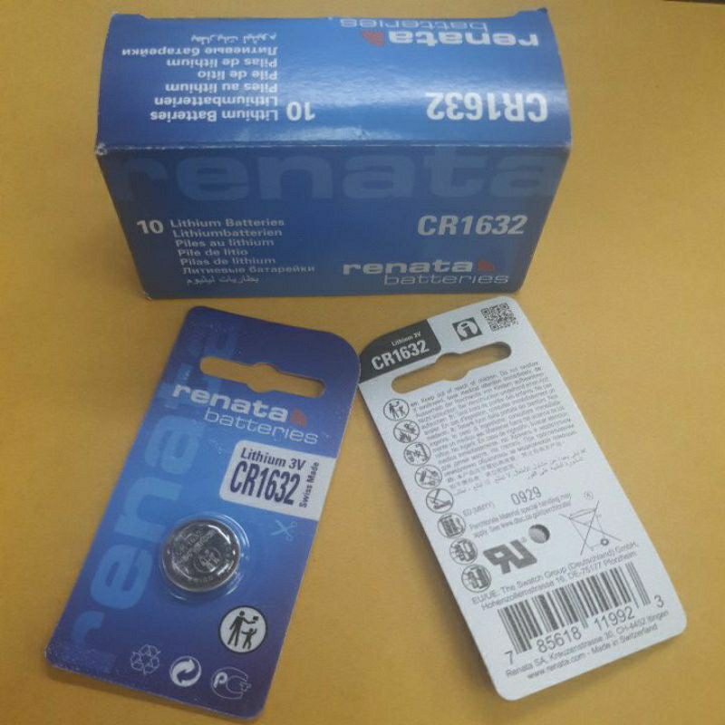 ถ่านกระดุมrenataCR1632 ลิเทียม 3V ถ่านรีโมทร์