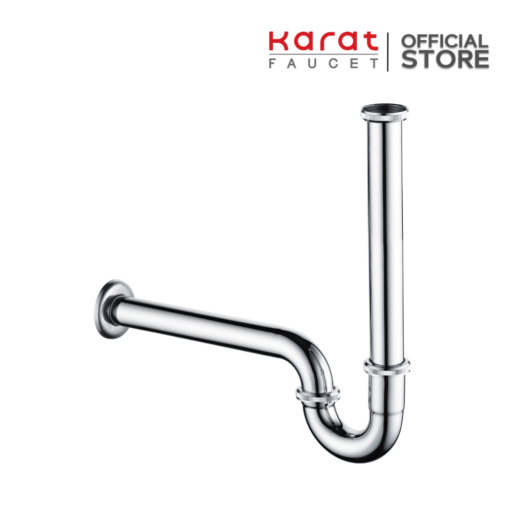 Karat Faucet ท่อน้ำทิ้งแบบ P-Trap ความยาวพิเศษ แนวตั้ง 42 ซม.แนวนอน 30 ซม. (สแตนเลส 201) รุ่น KA-01-122-50