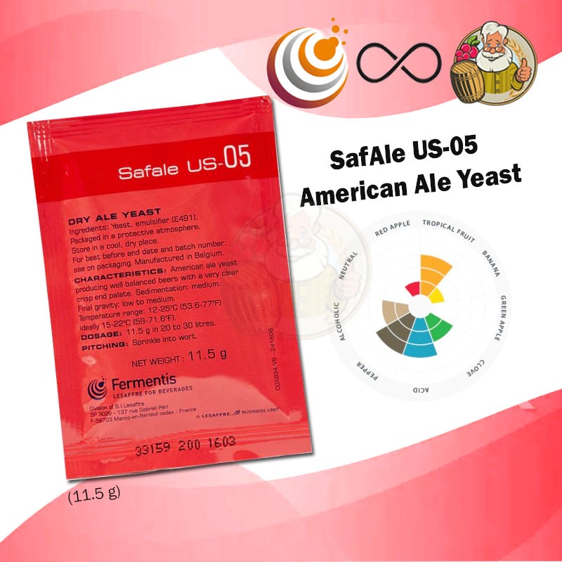 ยีสต์ (Yeast) - SafAle US-05 (เซฟเอล ยูเอส-05) Fermentis