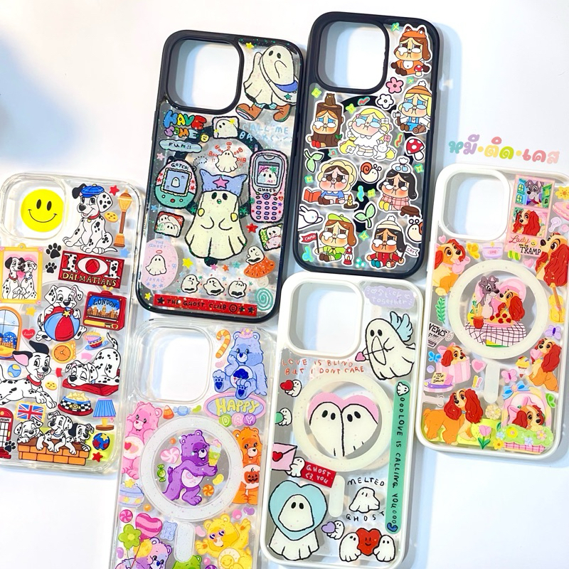 เคสG เคสใสชาร์ตแบต+สติ๊กเกอร์ เคลือบเรซิ่น