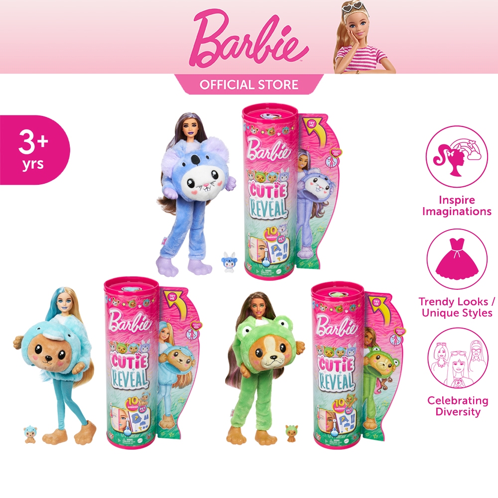 Barbie Cutie Reveal Series 6, Puppy-Teddy Bear-Bunny บาร์บี้ คิวท์ตี้รีวีล ซีรีส์ 6 ดับเบิลมาสคอต ตุ