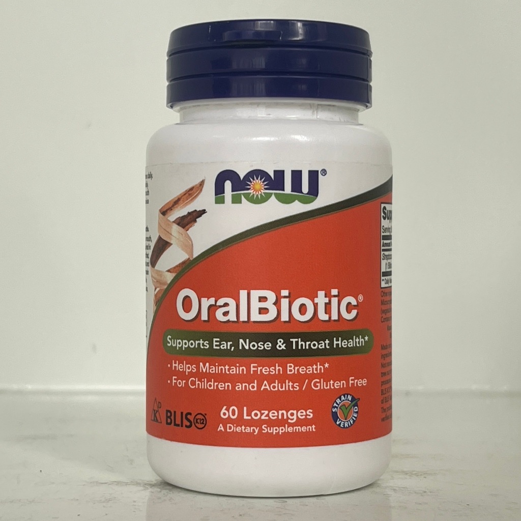 NOW Foods OralBiotic 60 Lozenges รักษาลมหายใจสดชื่น รองรับสุขภาพหู คอ จมูก