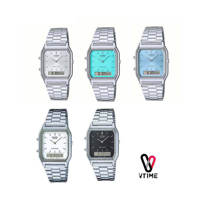 CASIO นาฬิกาข้อมือ Vintage รุ่น AQ-230A-1D | AQ-230A-2A1 | AQ-230A-2A2 | AQ-230A-7A