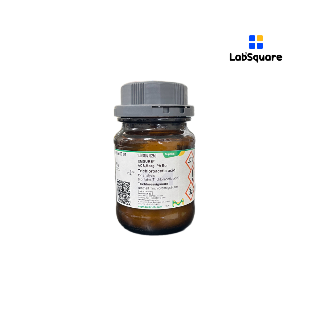 Trichloroacetic acid (TCA) for analysis 250g. #100807 , Merck EMSURE ACS, Ph Eur กรดไตรคลอโรอะเซติก