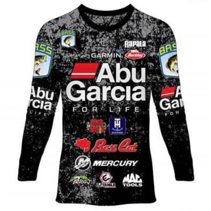 Abu Garcia เสื้อกีฬาแขนยาวพิมส์ลาย ใส่ตกปลา