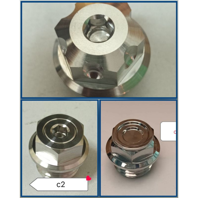 อุดน้ำมันเครื่องหัวเหลี่ยม c1ใส่Honda/Yamaha/N-Max/X-max