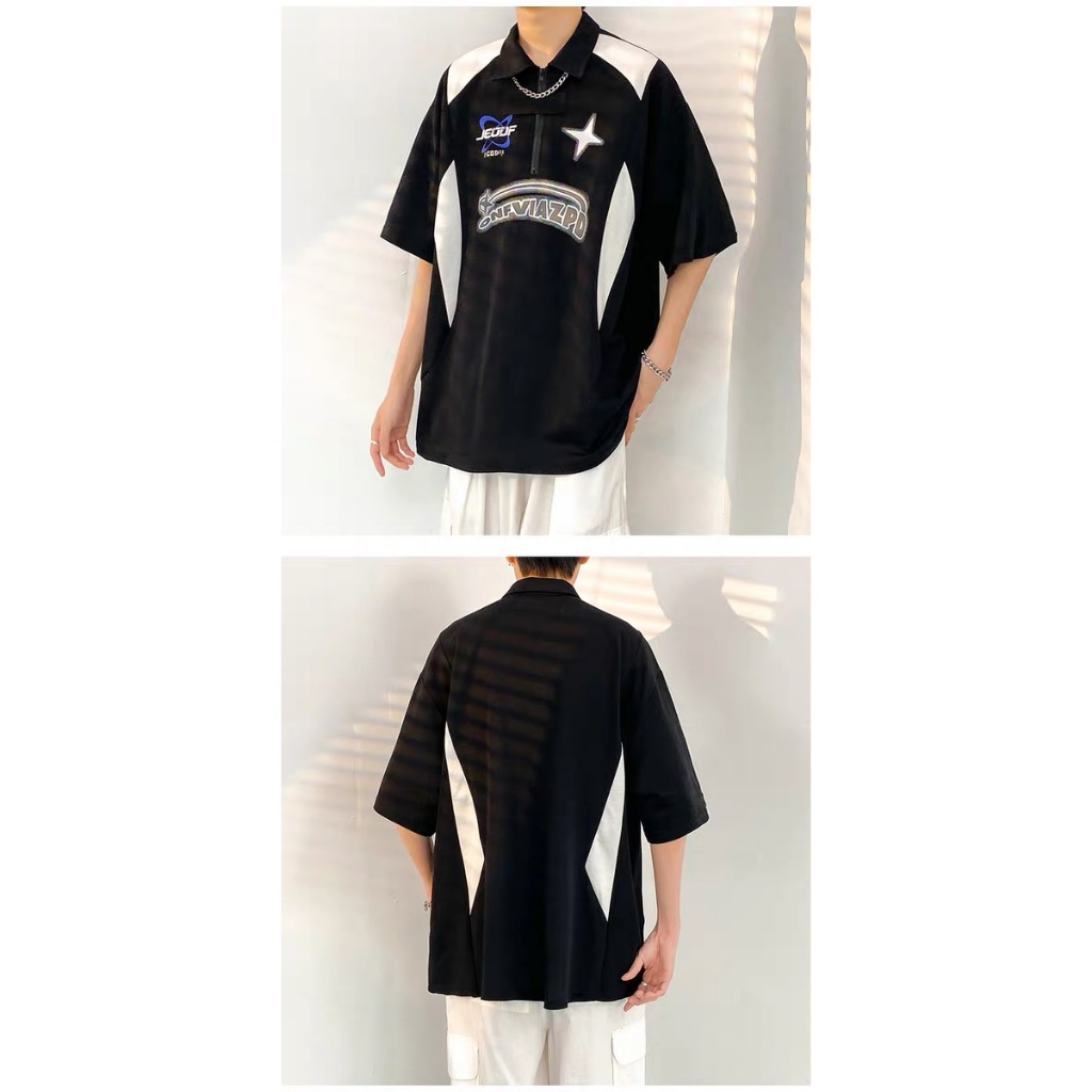เสื้อยืดโปโล Polo shirt คอปก ทรงหลวม ผู้ชาย ใส่สบาย