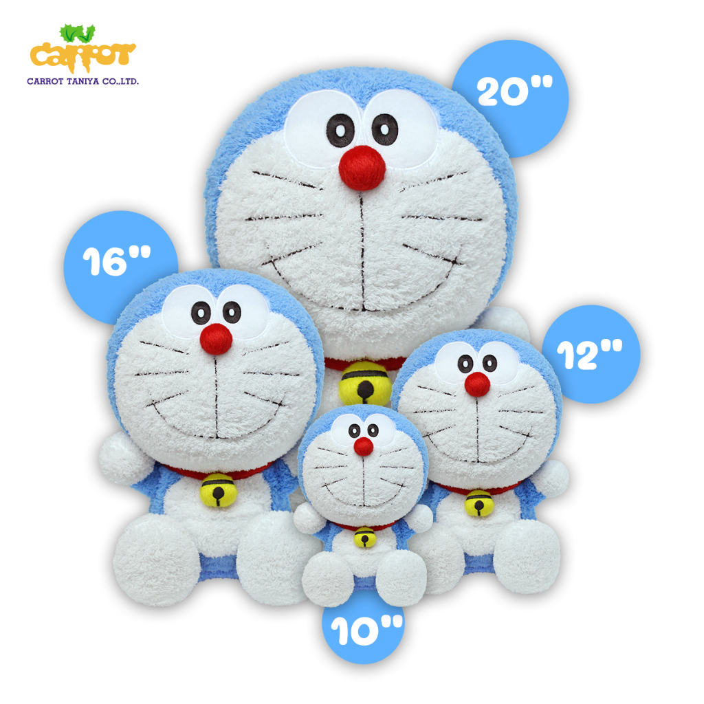 ตุ๊กตาโดเรมอน ตุ๊กตาโดราเอมอน รุ่นสแตนดาร์ส ขนาด 10 / 12 / 16 นิ้ว (สินค้าลิขสิทธิ์แท้ ส่งตรงจากโรงงานผู้ผลิต)