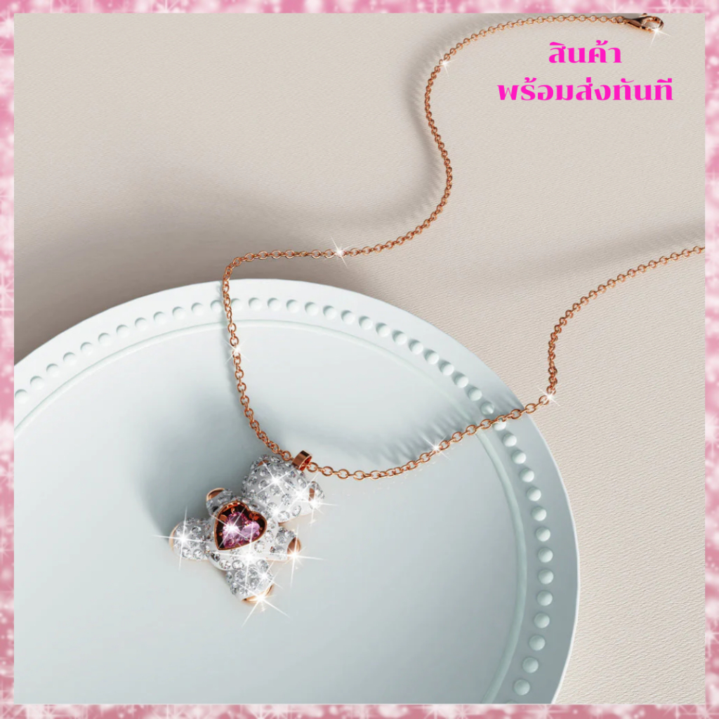 ใหม่❗ Teddys น่ารักคริสตัลหมีสร้อย สร้อยSwarovski ตุ๊กตารักน่ารัก วันวาเลนไทน์ ของขวัญ สร้อยคอปรับได้