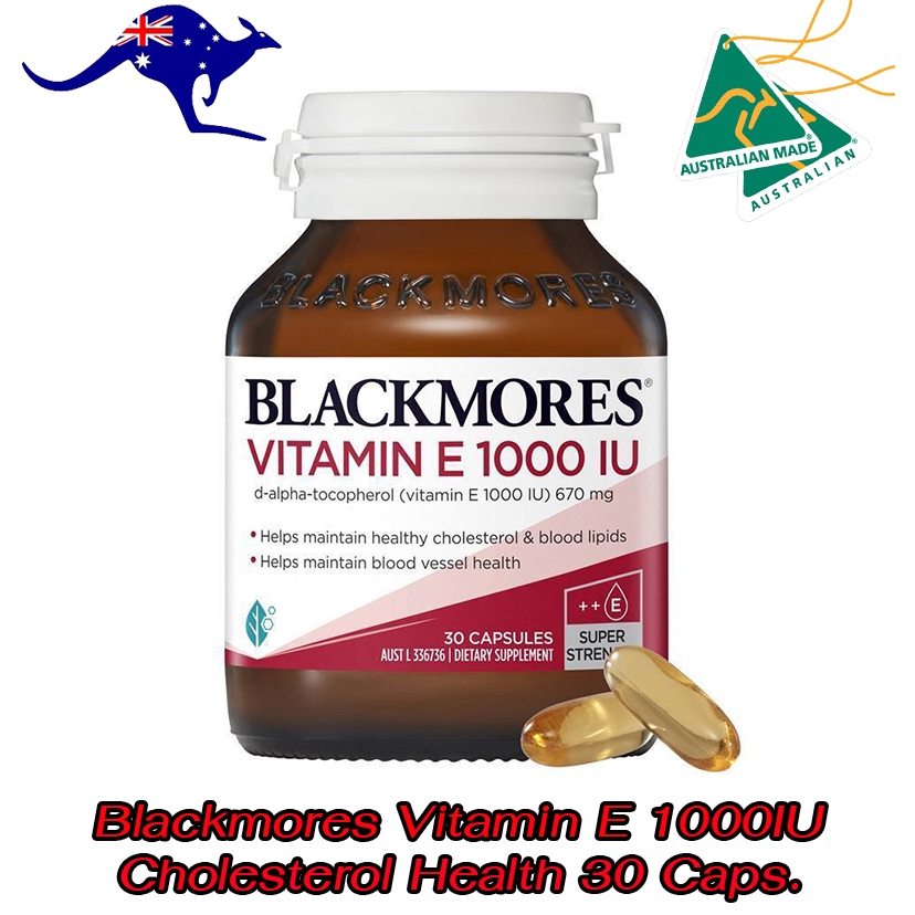 แบล็คมอร์ วิตามินอี ธรรมชาติ 1000 ไอยู 670 มก. 30 แคปซูล ( Blackmores Natural Vitamin E 1000 IU 670 mg. 30 Capsules )