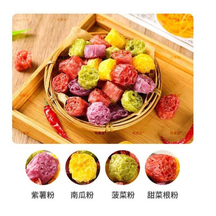 เส้นรากบัวผักรวม4สี 蔬菜面藕 นุ่ม หนึบ ทานคู่กับหม่าล่าหม้อไฟอร่อยมาก 200g