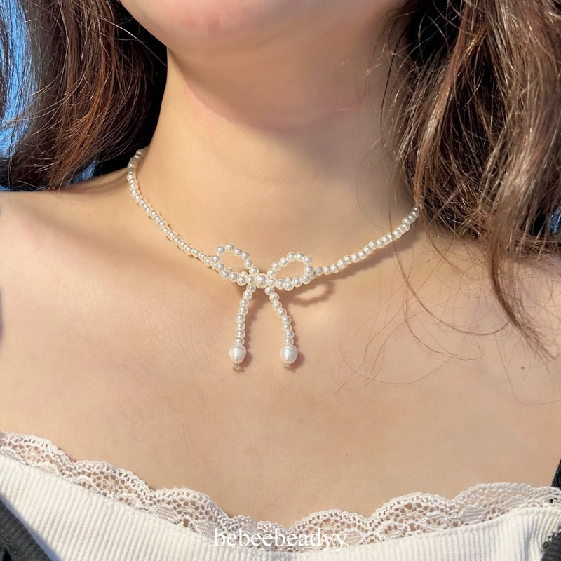 𐙚 Ribbon Necklace 🩰 | สร้อยโบว์ | สร้อยมุก รูปโบว์