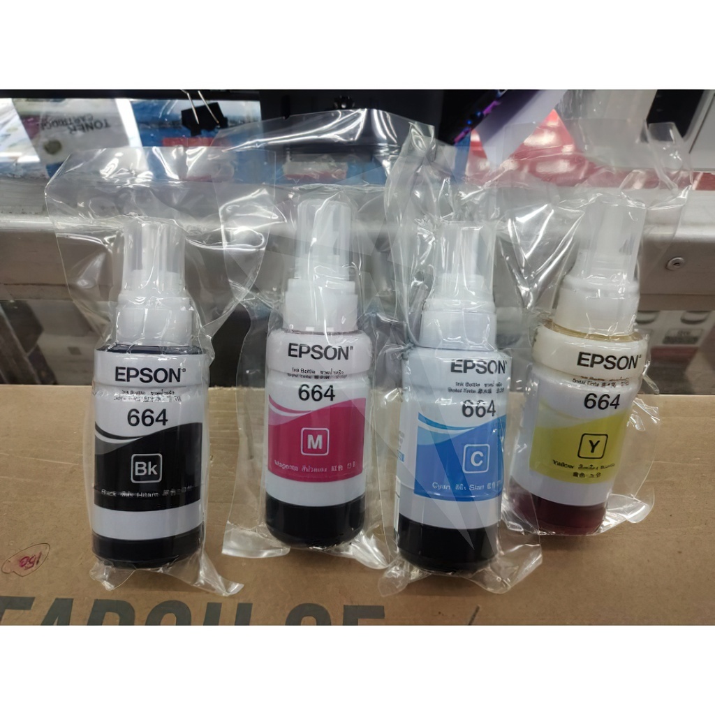 EPSON Ink 664 Original T6641 T6642 T6643 T6644  หมึกเติมแท้ สำหรับ L100L120L210L220L360L365L565L1300