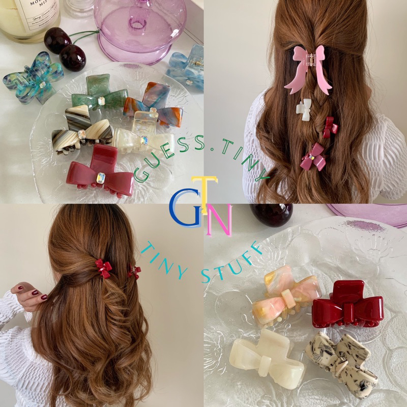 พร้อมส่งจากไทย กิ๊บหนีบผม GTN.x 3.5 cm. & 5 cm. Merry Ribbon Hair Claw กิ๊บรูปโบว์