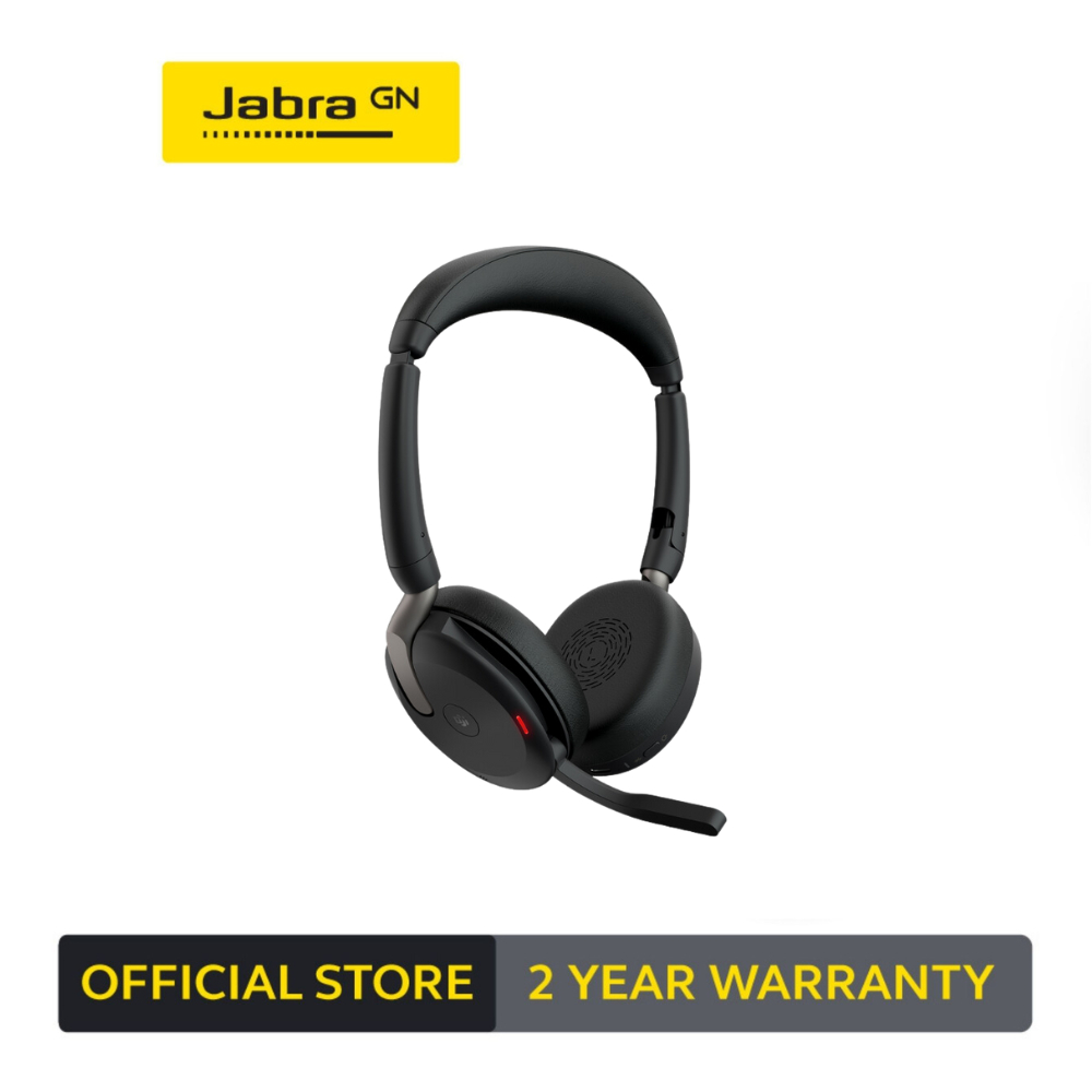Jabra Evolve2 65 Flex Microsoft Teams Certified หูฟังประชุมออนไลน์ Wireless Headsets for Conference Calls