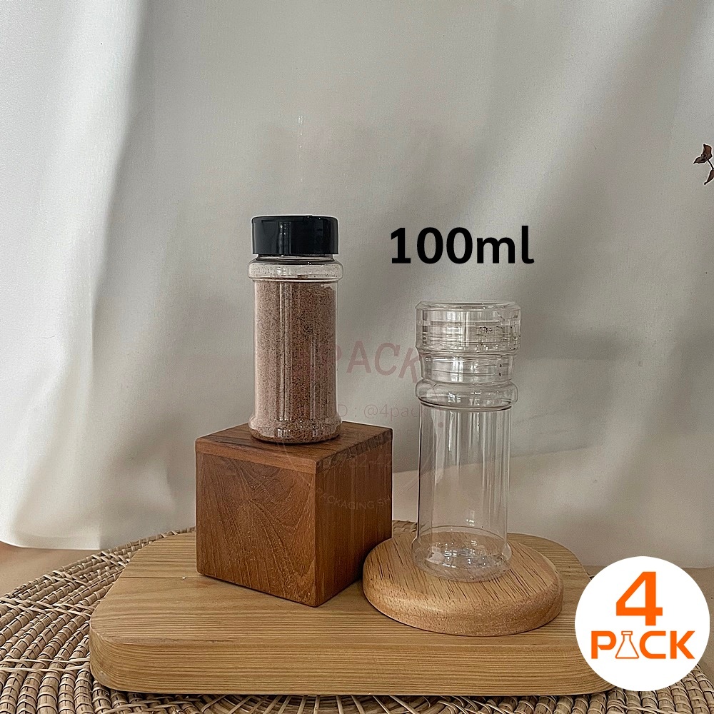 (บรรจุกล่อง40ใบ)..ขวดพลาสติกฝาบดพริกไทย/ฝาผงเครื่องเทศ ขวดบดเกลือ