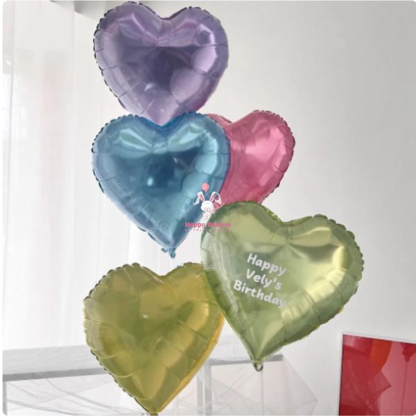 [มีส่งด่วน] ลูกโป่งฟอยด์ รูปหัวใจ 18 นิ้ว สีหวานลูกแก้ว สำหรับตกแต่งงานปาร์ตี้วันเกิด ส่งจากไทย - รูปที่ 2