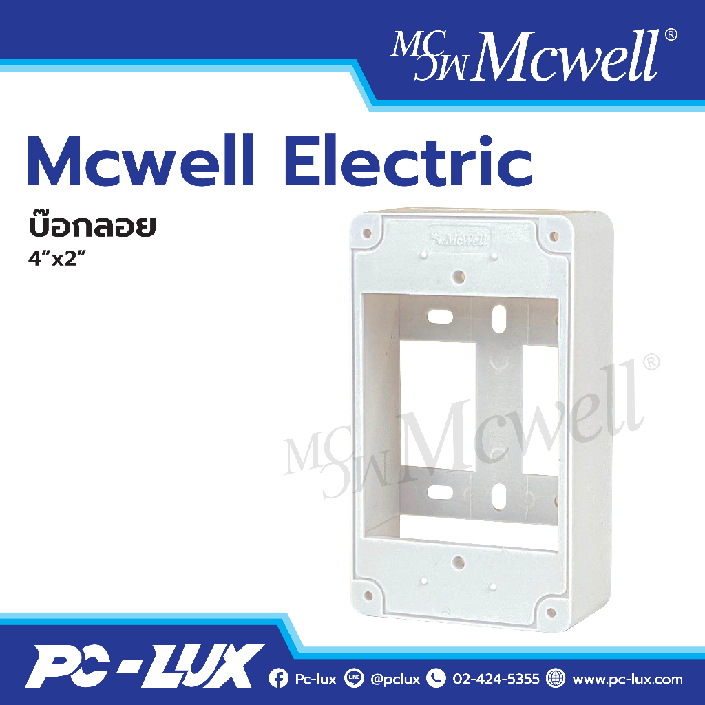 Mcwell Electric กล่องลอย ขนาด 4"x2"