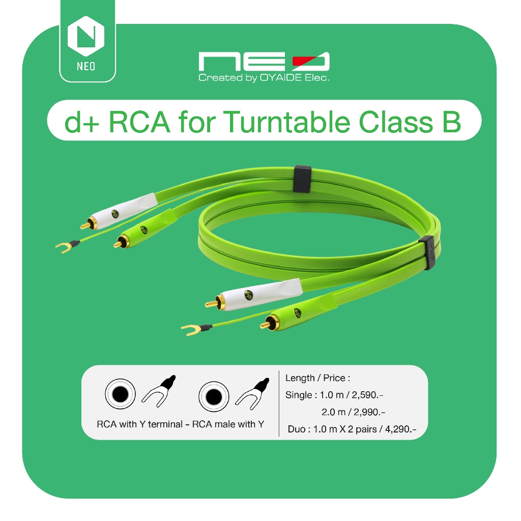 NEO™ (Created by OYAIDE Elec.) d + RCA for Turntable Class B : สายสัญญาณเสียงคุณภาพสูงสำหรับ Turntable
