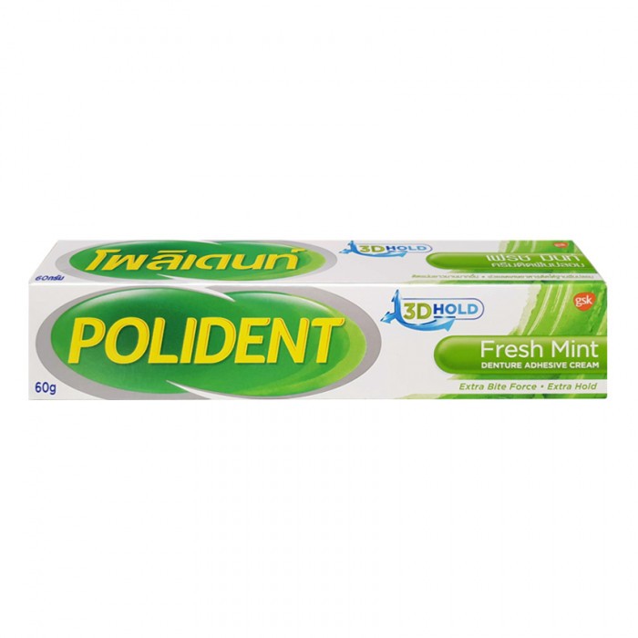 Polident Denture Adhesive Cream Mint กาวติดฟันปลอม โพลิเดนท์ กลิ่นมิ้นท์  ขนาด 60 g. 1 หลอด