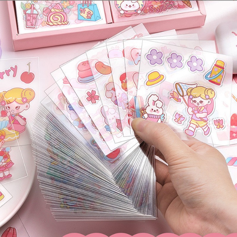 สติ๊กเกอร์การ์ตูน 100แผ่น/20แผ่น StickerPVC สติ๊กเกอร์ลายน่ารัก ติดโน๊ตบุ๊ค/ไอแพด กันน้ำได้ /STICKER-003