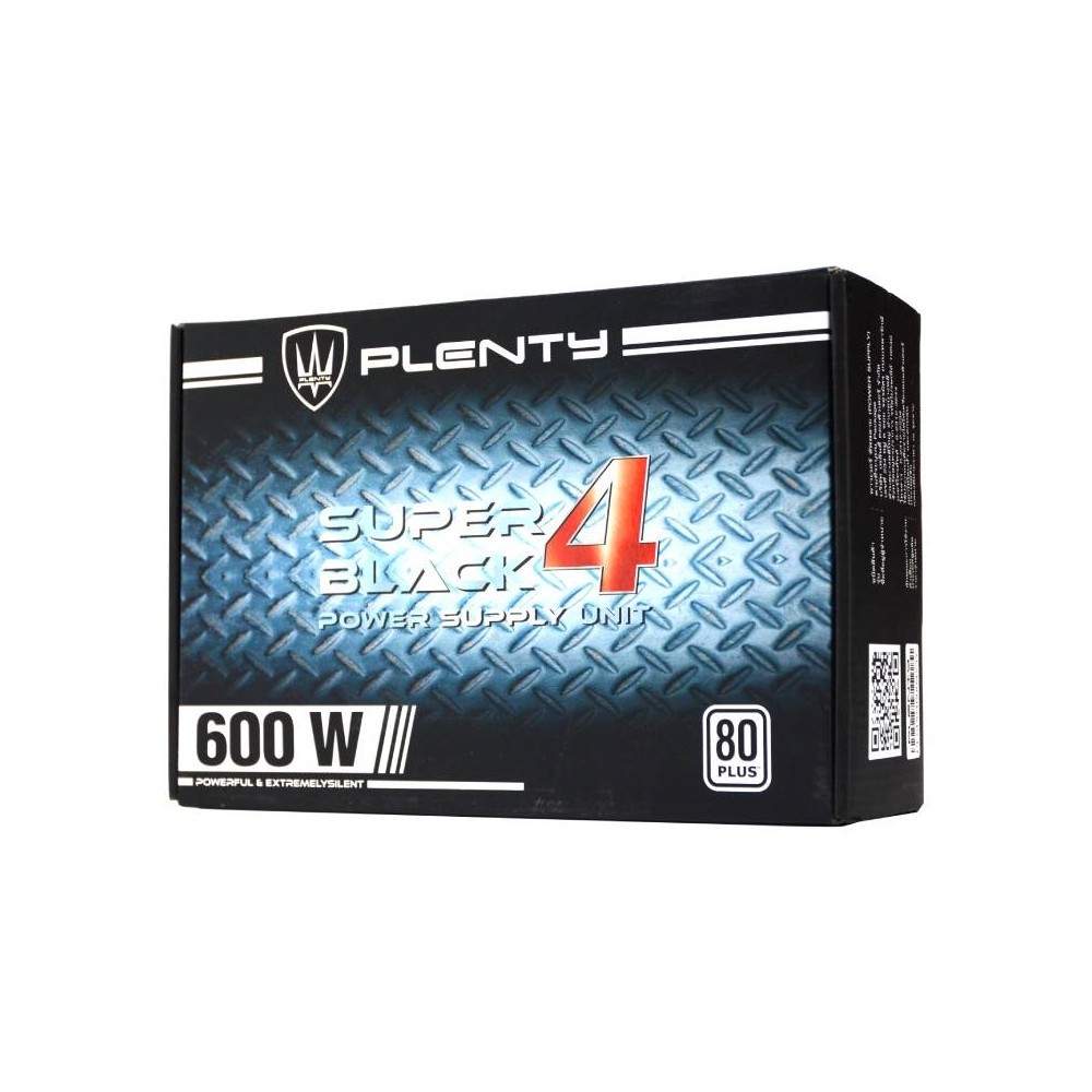 POWER SUPPLY PLENTY ATX600W SUPER BLACK4 80+plus ประกัน 3ปี