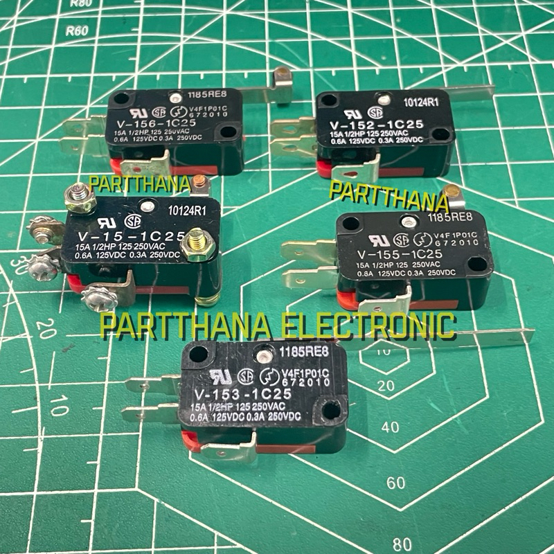 ไมโครลิมิตสวิทช์ V-15-1C25 ,V-152-1C25 ,V-153-1C25 ,V-155-1C25 ,V-156-1C25, พร้อมส่งในไทย