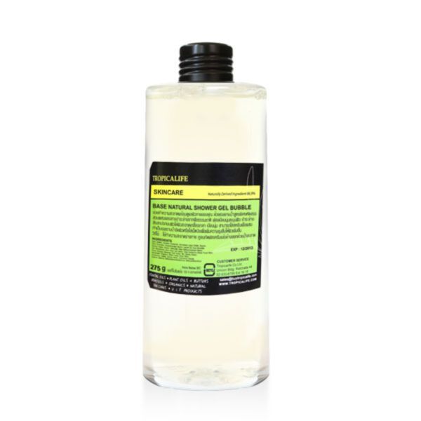 TROPICALIFE เจลอาบน้ำแบบไม่มีกลิ่น ขนาด 250g. NATURAL BASE SHOWER GEL BUBBLE (86.9% NATURAL)