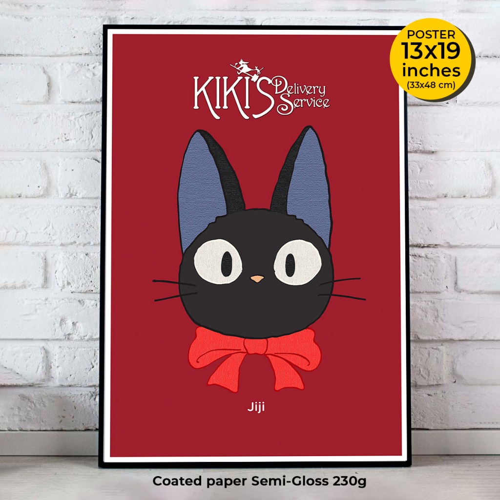 Kiki's Delivery Service Poster (1989) 魔女の宅急便  by Hayao Miyazaki โปสเตอร์แม่มดน้อยกิกิ ภาพขนาด 33X48 cm
