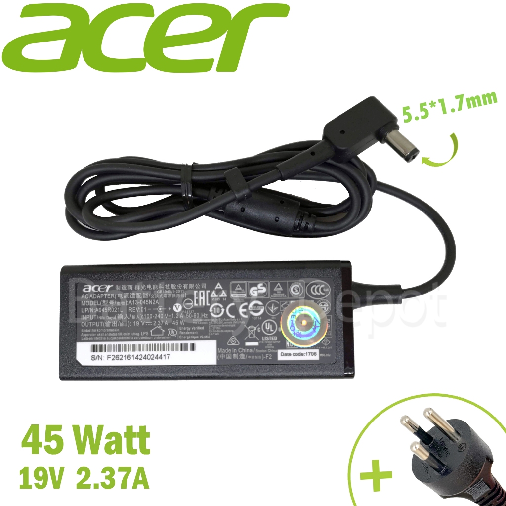 Acer Adapter ของแท้ ALL-IN-ONE (AOI) Acer Aspire C20-720 C20-830 / Aspire Z1-612 AIO 45W 5.5MM สายชาร์จ อะแดปเตอร์