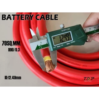 สายไฟแบตเตอรี่ ย้ำหางปลา หัวท้าย TDP PREMIUM CABLE PCW 70 sq.mm ทองแดงแท้ และเขต็ม 100% 1.5 - 5 เมตร ดำ/แดง TDP70