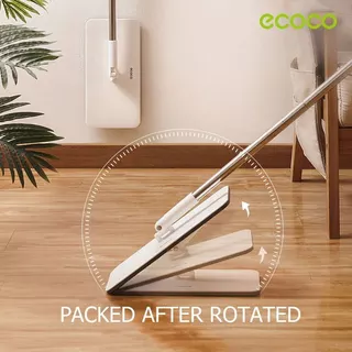 Ecoco ไม้ถูพื้น ใช้แล้วทิ้ง ไม้ม๊อบ ไม่ต้องซักมือ แห้งและเปียก ไม้ถูพื้นขี้เกียจ ปัดฝุ่นแบบคู่ ไม้ถูพื้นแบบแบน