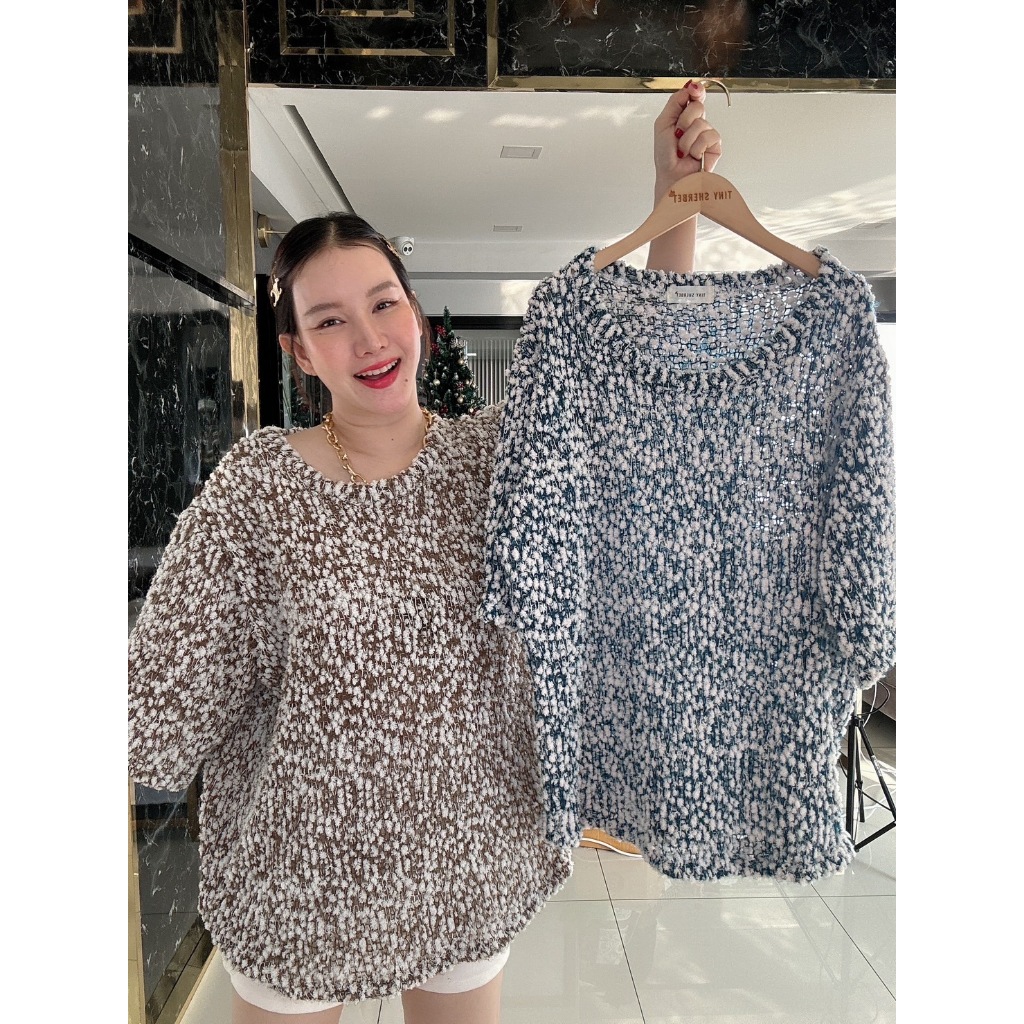 เสื้อนิตติ้งเกาหลี งานถักพิเศษพรีเมี่ยม เนื้อนุ่มใส่แล้วไม่ร้อน ใส่ตอนอากาศหนาวก็อุ่น ผ้านิ่มใส่สบาย E07- Tiny Sherbet