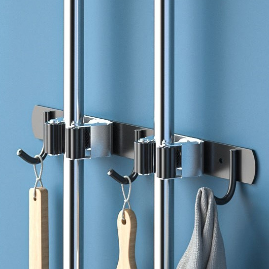 ราวสแตนเลส ราวแขวน ตะขอแขวนติดผนัง สแตนเลส 304 ขนาด 4,6,8 ตะขอ Stainless Steel 304 Multipurpose Hook 4,6,8