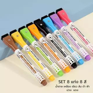 ปากกาไวท์บอร์ด ปากกาเขียนกระดานไวบอร์ด มีหลายสีให้เลือกใช้งาน ติดกับกระดานแม่เหล็กได้