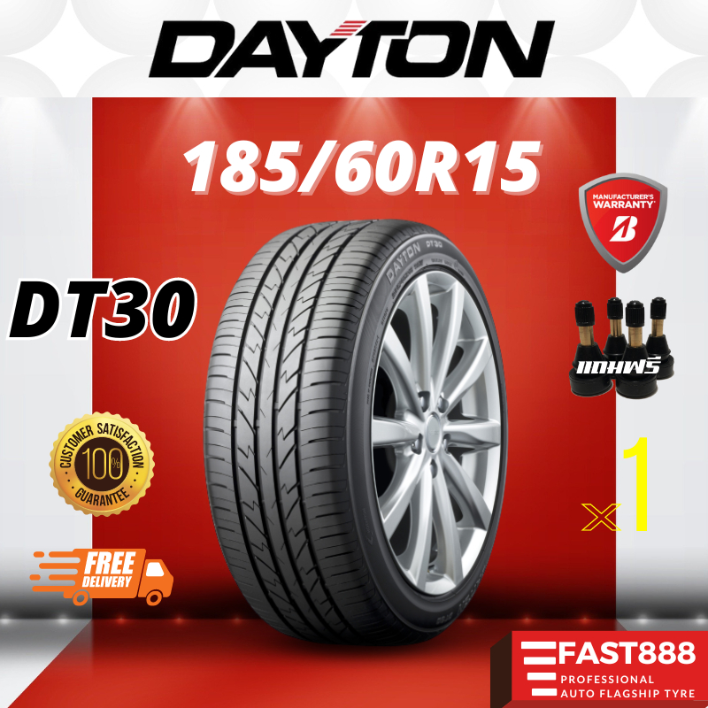 ปี25 ยาง Dayton ขนาด 185/60 R15 รุ่น DT30 ผลิตโดย บริสโตน ยางรถเก๋งขอบ15