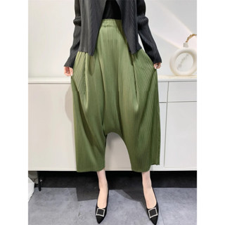 MIYAKE พลีท Haran Suspension Nine Part กางเกงทรงหลวม บุคลิกภ…