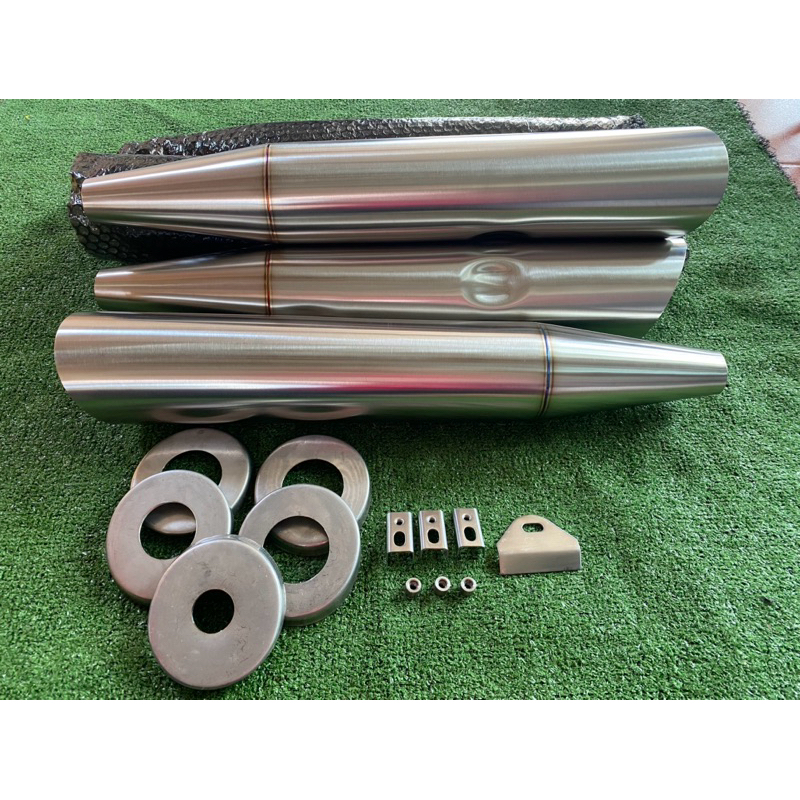 กระบอกเลส 125 สแตนเลส 304 เกรดดี งานเนียบๆ( พร้อมหูยึด กันร้อน ฝา ) งานจำนวนทักหาแอดมินเลยค่ะ