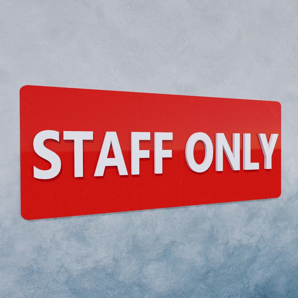 ป้าย Staff only ป้ายเฉพาะเจ้าหน้าที่ ป้ายเฉพาะพนักงาน ป้ายห้ามเข้า ป้ายติดผนัง-ป้ายติดหน้าห้อง