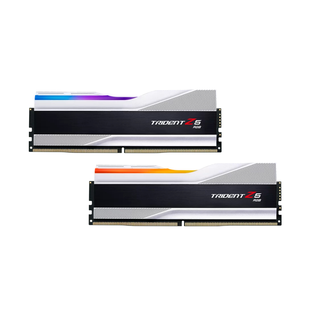 แรมพีซี G.SKILL - DDR5-RAM P/C 32/7600 Trident Z5 RGB Silver (F5-7600J3646G16GX2-TZ5RS) 16GBx2 (36-46-46-121) for Intel
