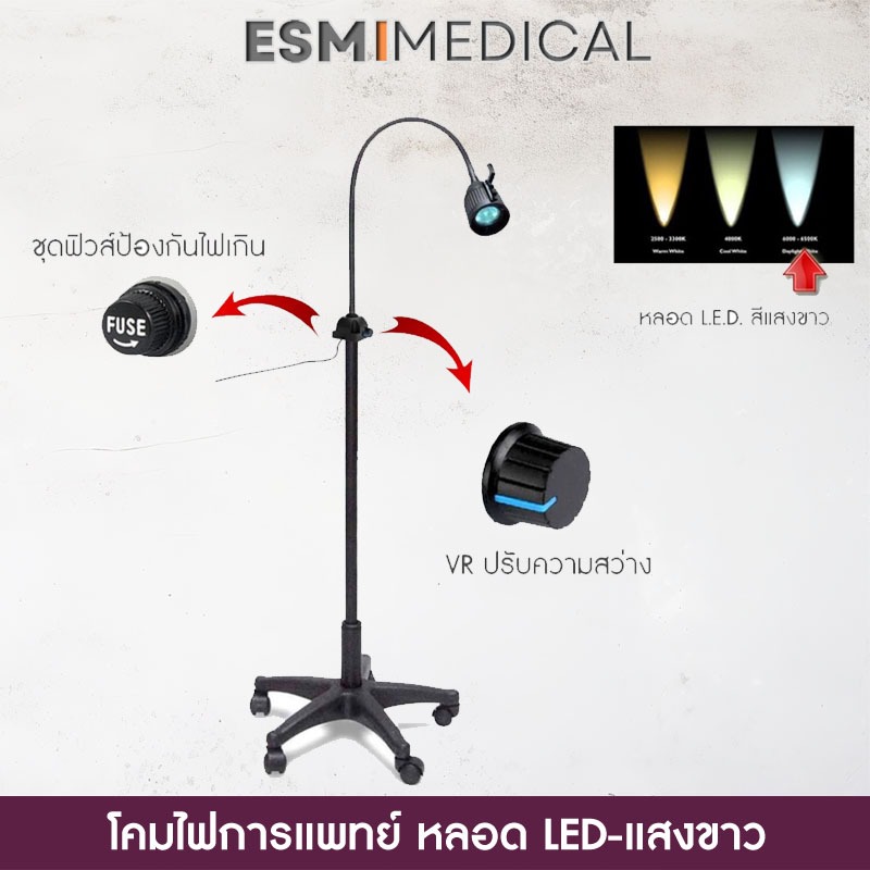 โคมไฟส่องทำแผล หลอด L.E.D.- แสงสีขาว ราคา ถูกที่สุด ดีลบีเคเค รูปภาพหลัก