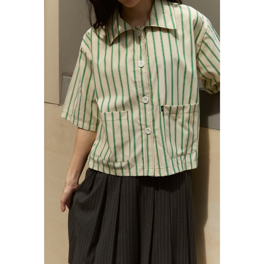ENDOFMARCH | KOBE SHIRT เสื้อเชิ้ตสไตล์เกาหลี มีกระเป๋าหน้า 2 ข้าง