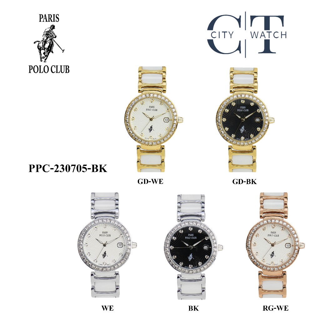 นาฬิกาข้อมือ Paris Polo Club PPC-230705-BK