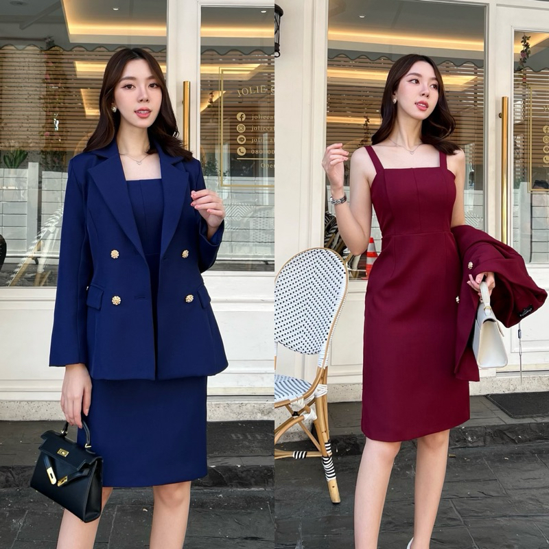 CHARISSA KLOSET เซ็ทเดรส+เสื้อสูทเรียบหรูดูดี ใส่ได้ทุกโอกาส code 11800