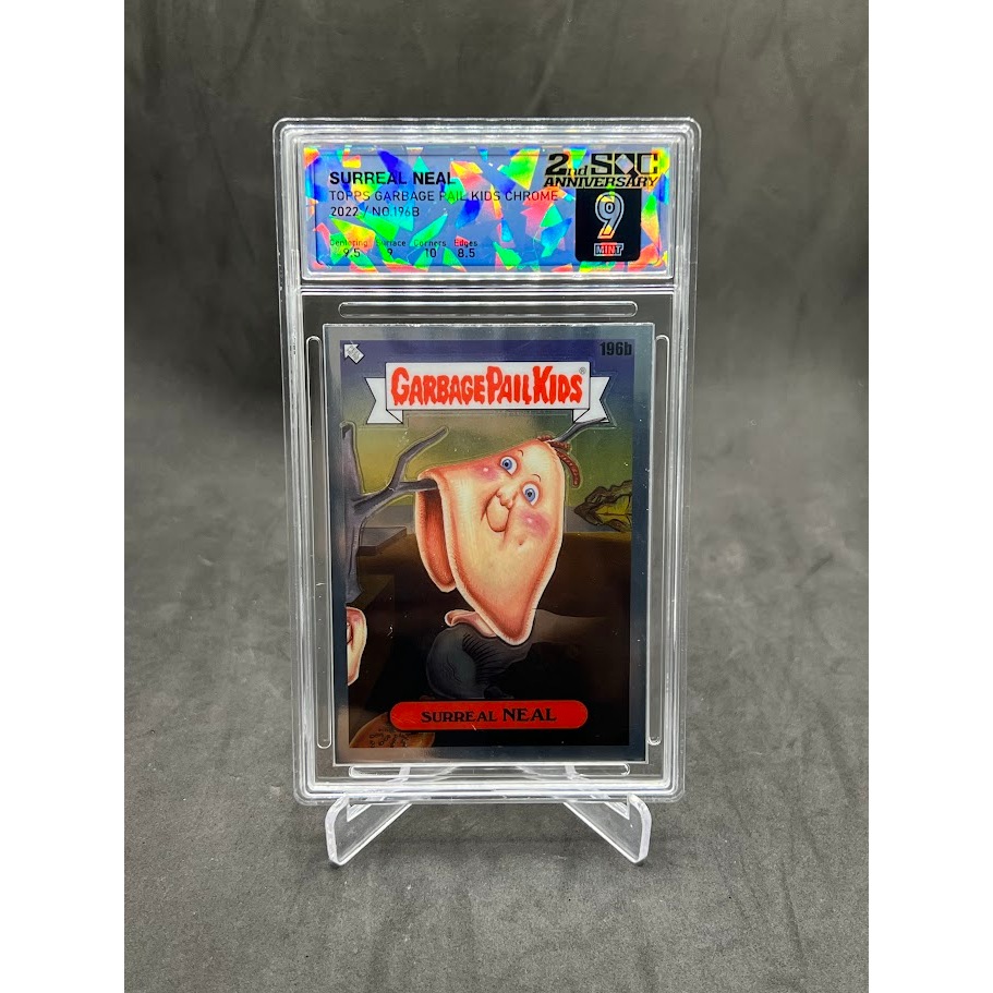 การ์ด Garbage Pail Kids /SURREAL NEAL /Topps Kids Chrome 2022/NO.196B/ SQC Graded 9 Mint  + FREE GIF