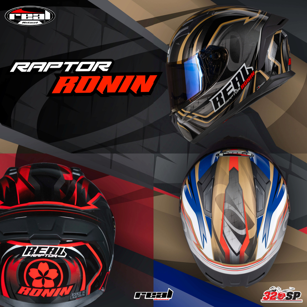 หมวกกันน็อค Real รุ่น Raptor RONIN / DEVEL / ส่งไว!! 320SP